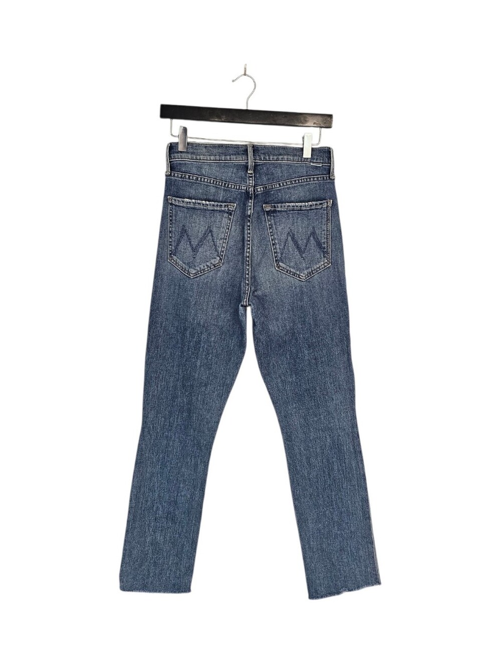 MOTHER The Pixie Dazzler Ankle Fray Straight Leg Love Pop Blue Jeans 27 Preowned - Picture 2 of 11